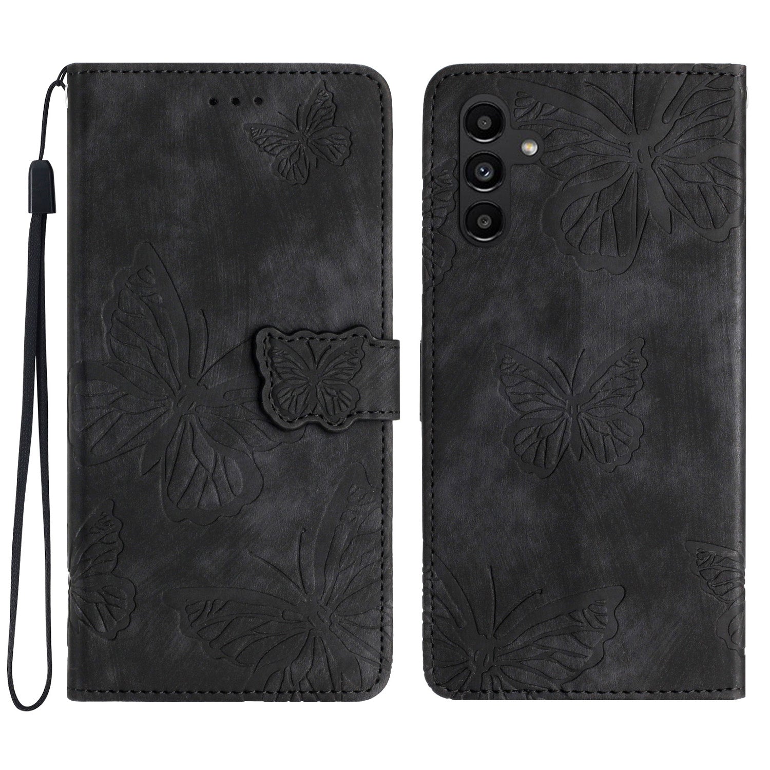 Til Samsung Galaxy A24 4G A25 5G PU læder Skin-touch etui med trykte sommerfugle tegnebogsstativ Telefoncover Til Samsung Galaxy A24 4G A25 5G PU læder Skin-touch etui med trykte sommerfugle tegnebogsstativ Telefoncover